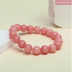 Natural Stone Pink Chalcedony Bracelet for Woman for Gift Handmade Gem Semi Precious Gemstone Lucky Chakra Couple 6/8/10/12mm