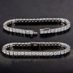 925 Sterling Silver Tennis Chain Bracelet Handmade High-end Luxury Hand Chain for Men Women Jewelry Gift